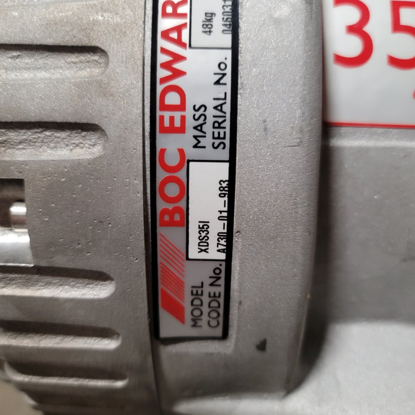 Used BOC Edwards XDS35I Dry Scroll Vacuum Pump 21CFM 0.008 Torr 0.7HP 100-240VAC 1Ph
