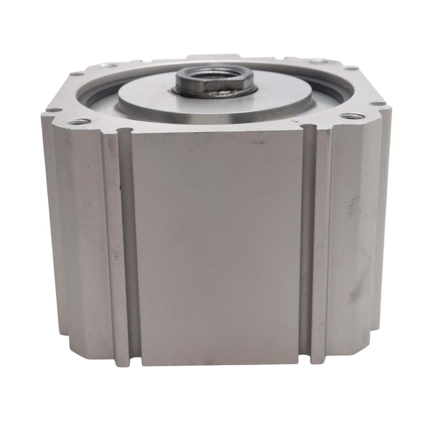 Used SMC NCDQ8A300-037C Compact Cylinder, ø3in Bore, 3/8in Stroke, 200PSI, 1/4in NPT