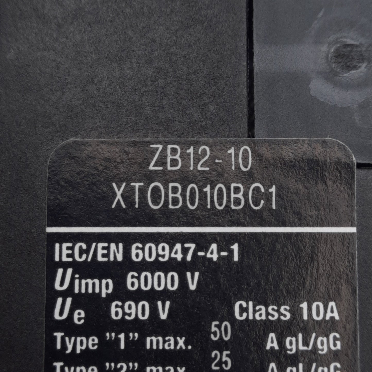 Used Eaton XTOB010BC1 Bimetallic Overload Relay, Frame B, 1NO+1NC, 6-10A, 690VAC