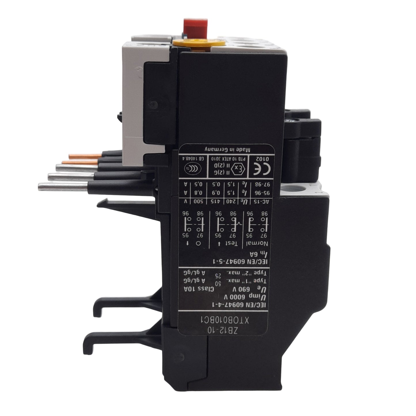 Used Eaton XTOB010BC1 Bimetallic Overload Relay, Frame B, 1NO+1NC, 6-10A, 690VAC