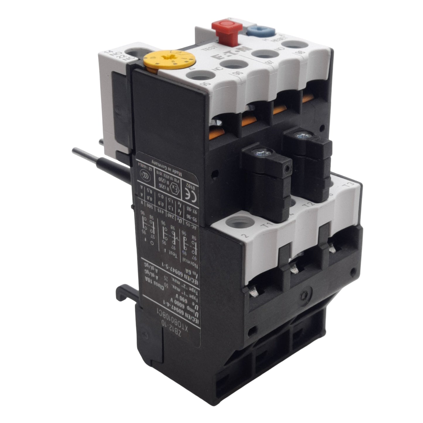 Used Eaton XTOB010BC1 Bimetallic Overload Relay, Frame B, 1NO+1NC, 6-10A, 690VAC