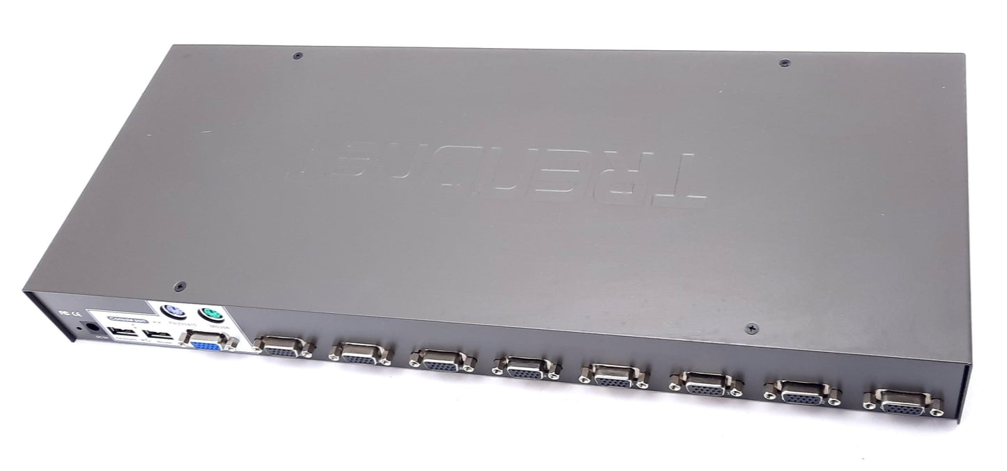 Used Trendnet TK-803R 8 Port Rack mount KVM Switch 100-240VAC 9VDC 1A 10-99 seconds