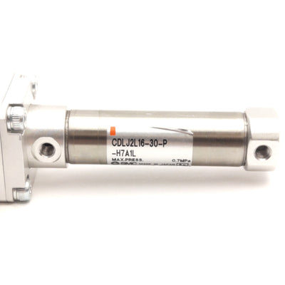 Used SMC CDLJ2L16-30-P Round Body Cylinder w/ Fine Lock, 30mm Stroke, 16mm Bore
