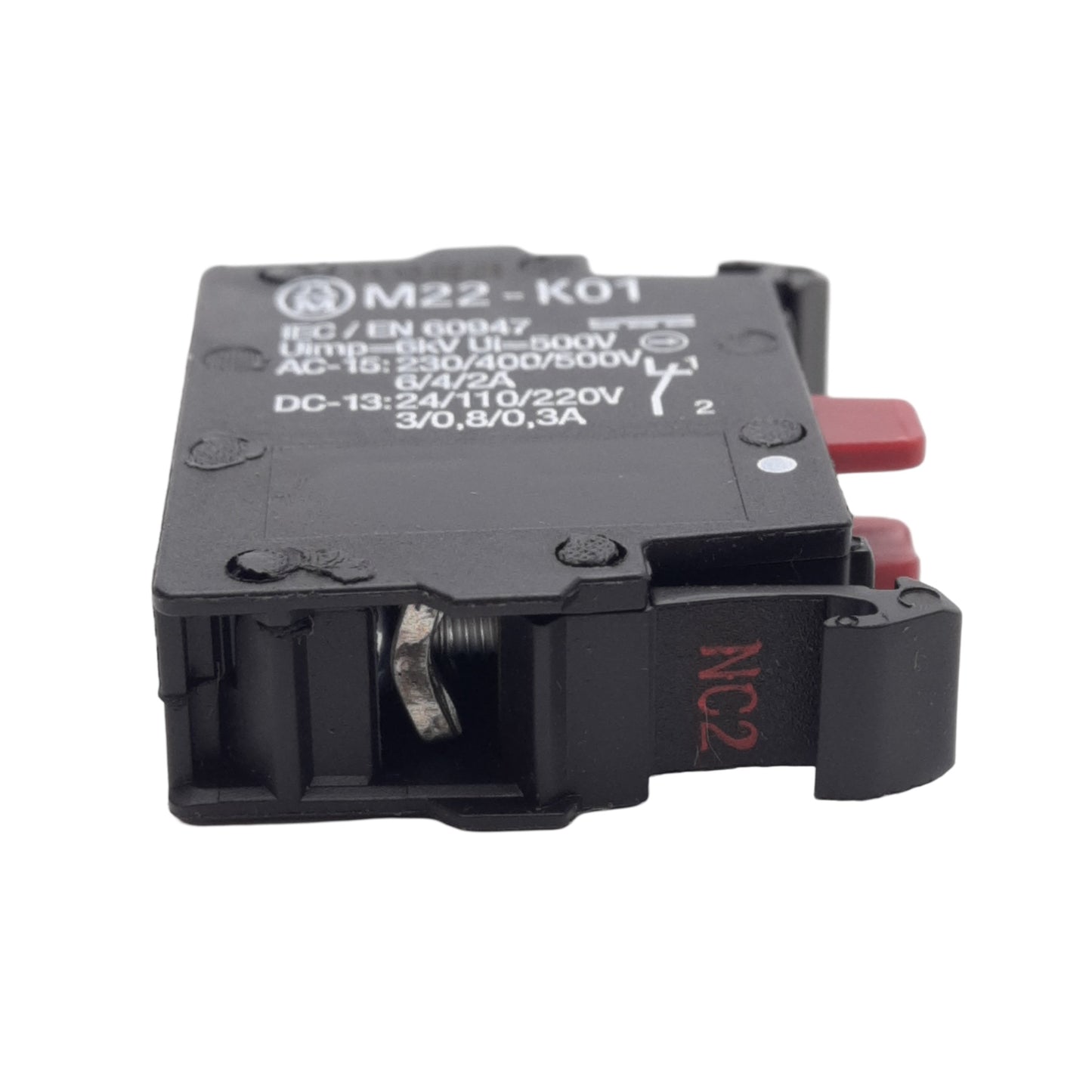 Used Lot of 4 Eaton MK22-K01 Pushbutton Contact Block, SPST NC, 22.5mm, 600VAC/250VDC