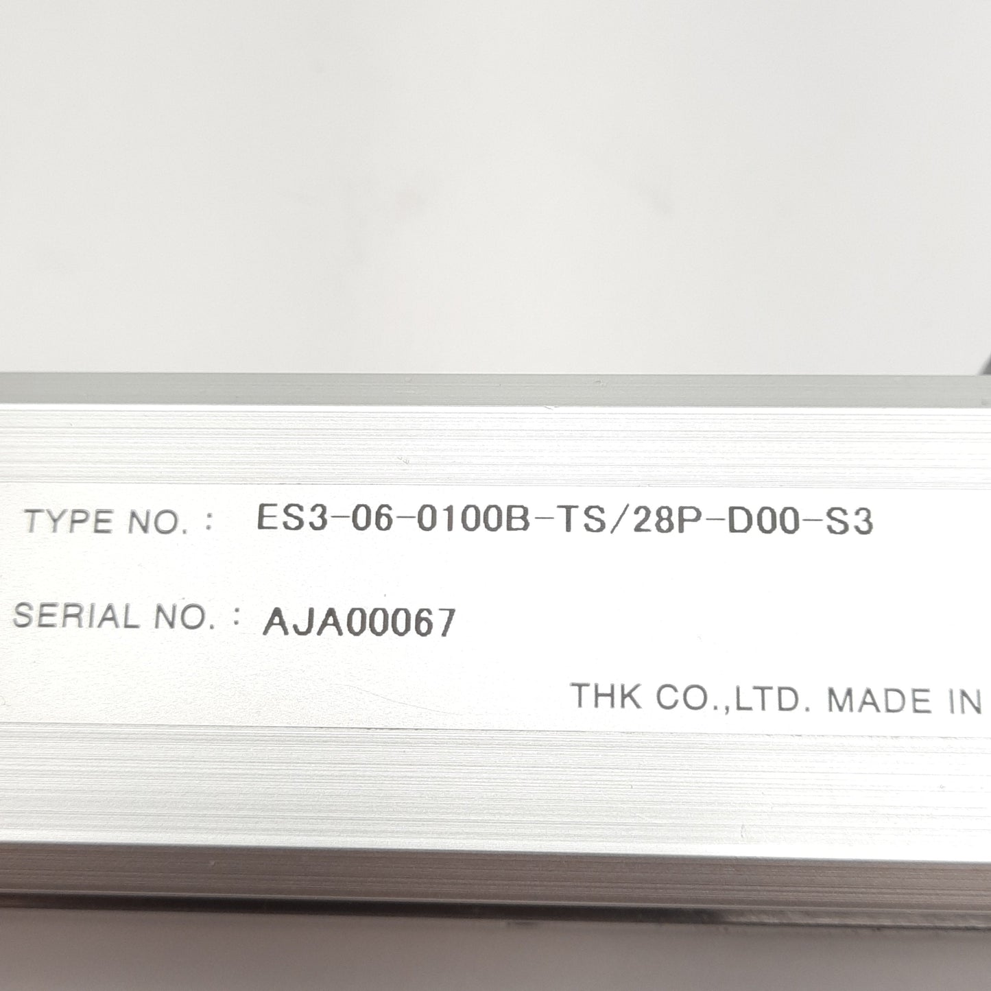 Used THK ES3-06-0100B-TS/28P-D00-S3 Linear Actuator 100mm Stroke 6mm Lead *Cut Cable*