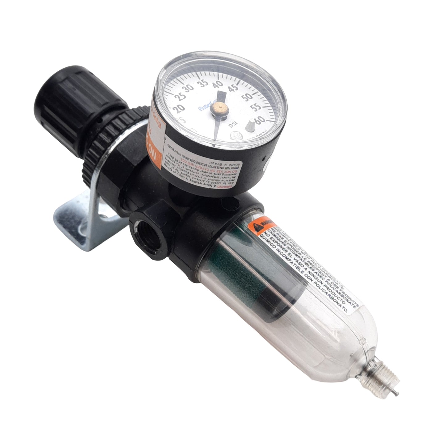 Used Dayton 4ZK81 Filter Regulator, 0-150PSIG In, 0-100PSIG Out, 5 Micron, 1/4in NPT