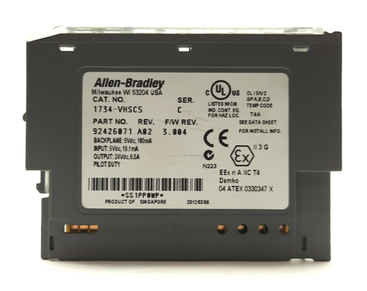 Used Allen Bradley 1734-VHSC5 Counter I/O Module 1-Channel Very High Speed 5VDC