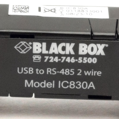 Used Black Box IC830A Mini-Converter (USB to Serial) USB-B to RS-485 2-Wire, DB9-F