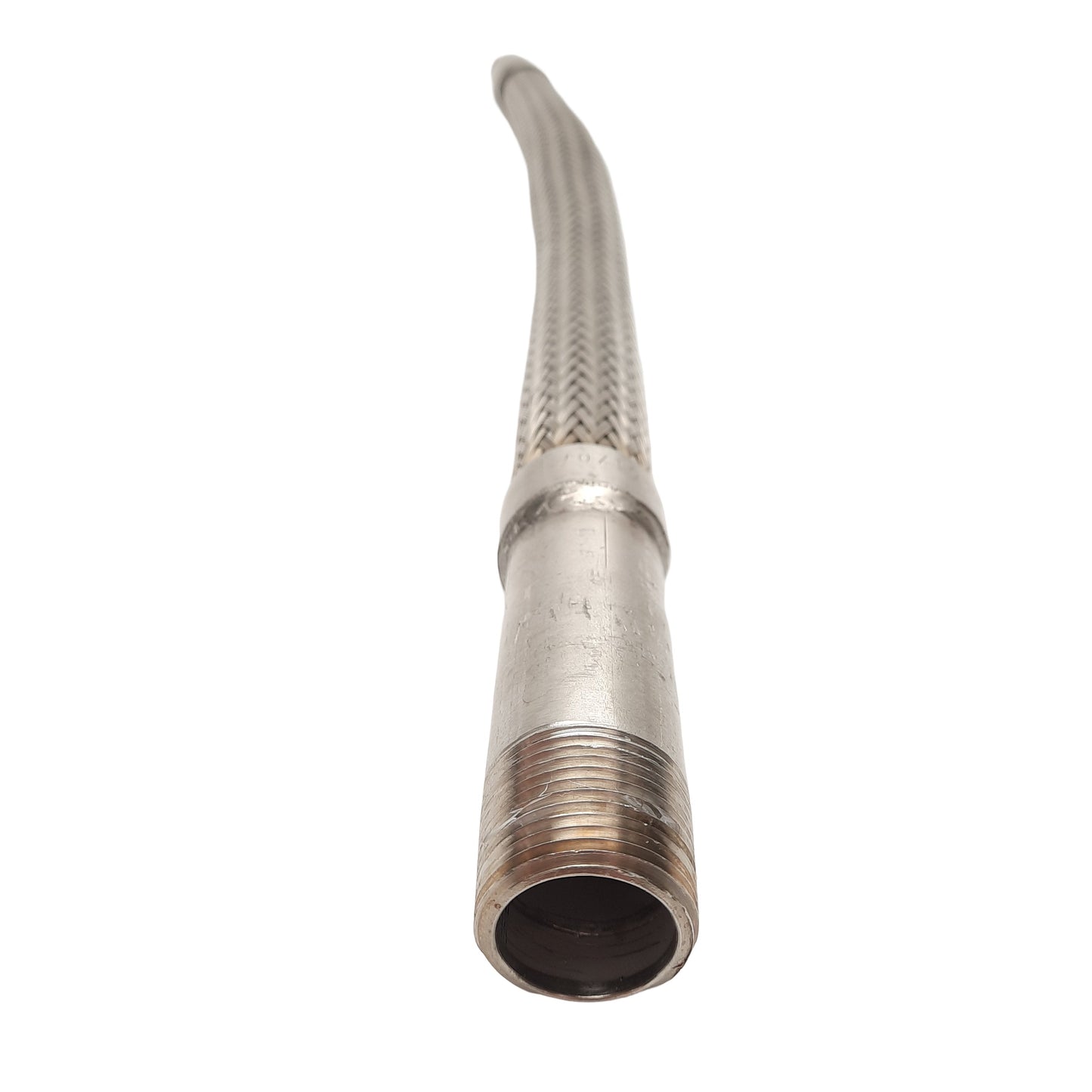 Used Stainless Steel Braided Flexible Hose, 1in NPT Male, ø1.1in OD, 24in Long