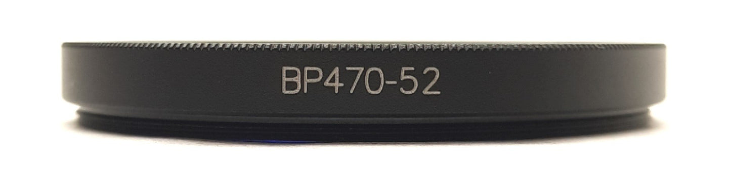 Used Midwest Optical BP470-52 Blue Bandpass Lens Filter 425-495nm M52 Thread