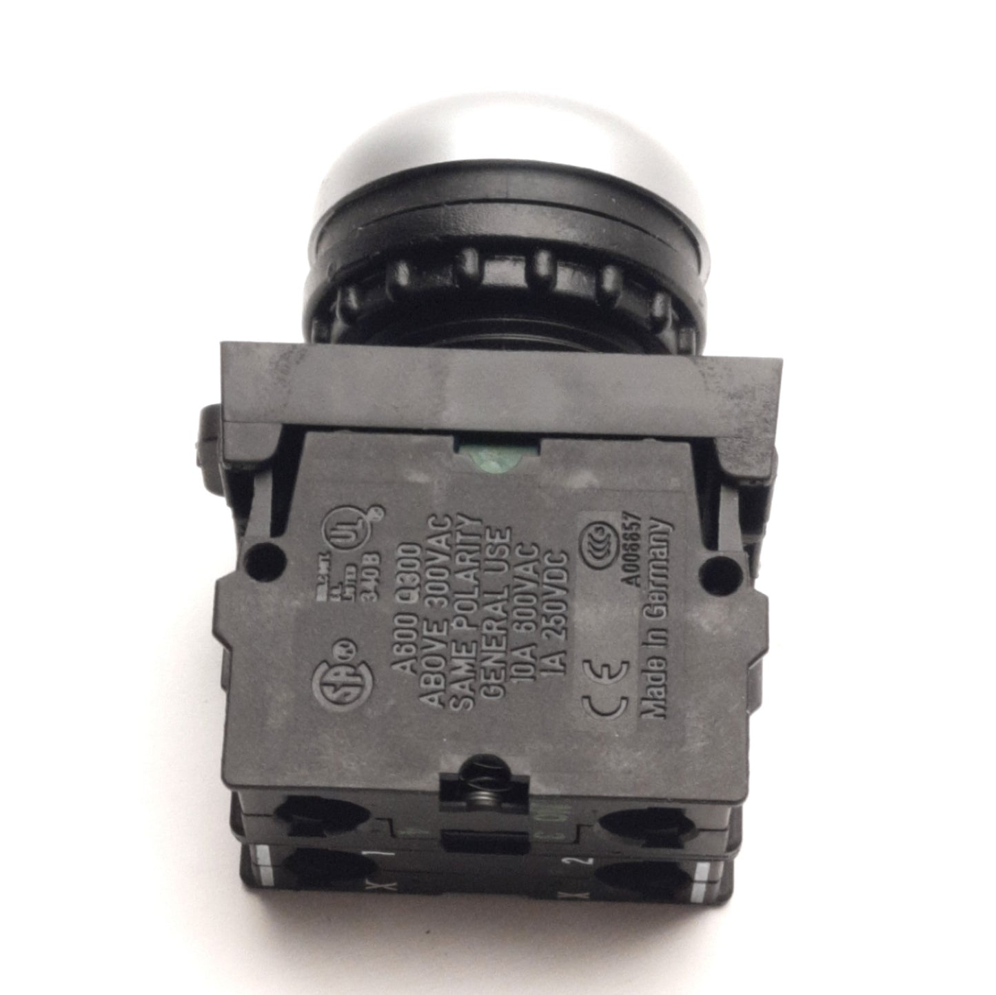 Used Moeller M22-DL-B-K10-W 22mm Pushbutton, 1NO Contact, Flush/Momentary