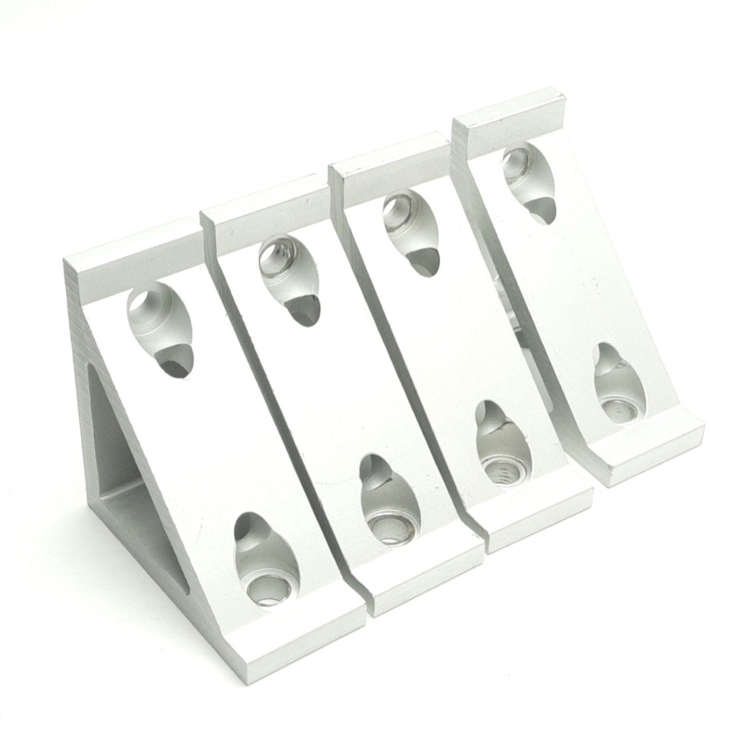 Used Lot of 4 Parker 20-102 Machined Aluminum Extrusion Gusset Angle Bracket 40 Ser