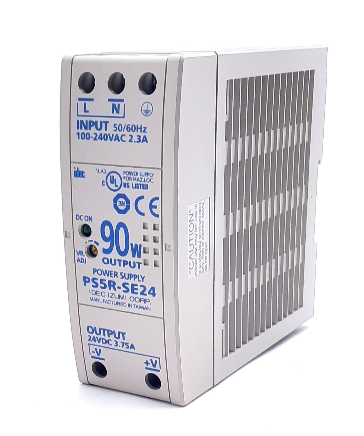 Used Idec PS5R-SE24 DC Power Supply PS5R Slim Line 100-240VAC, 2.3A, 90W 24VDC 3.75A