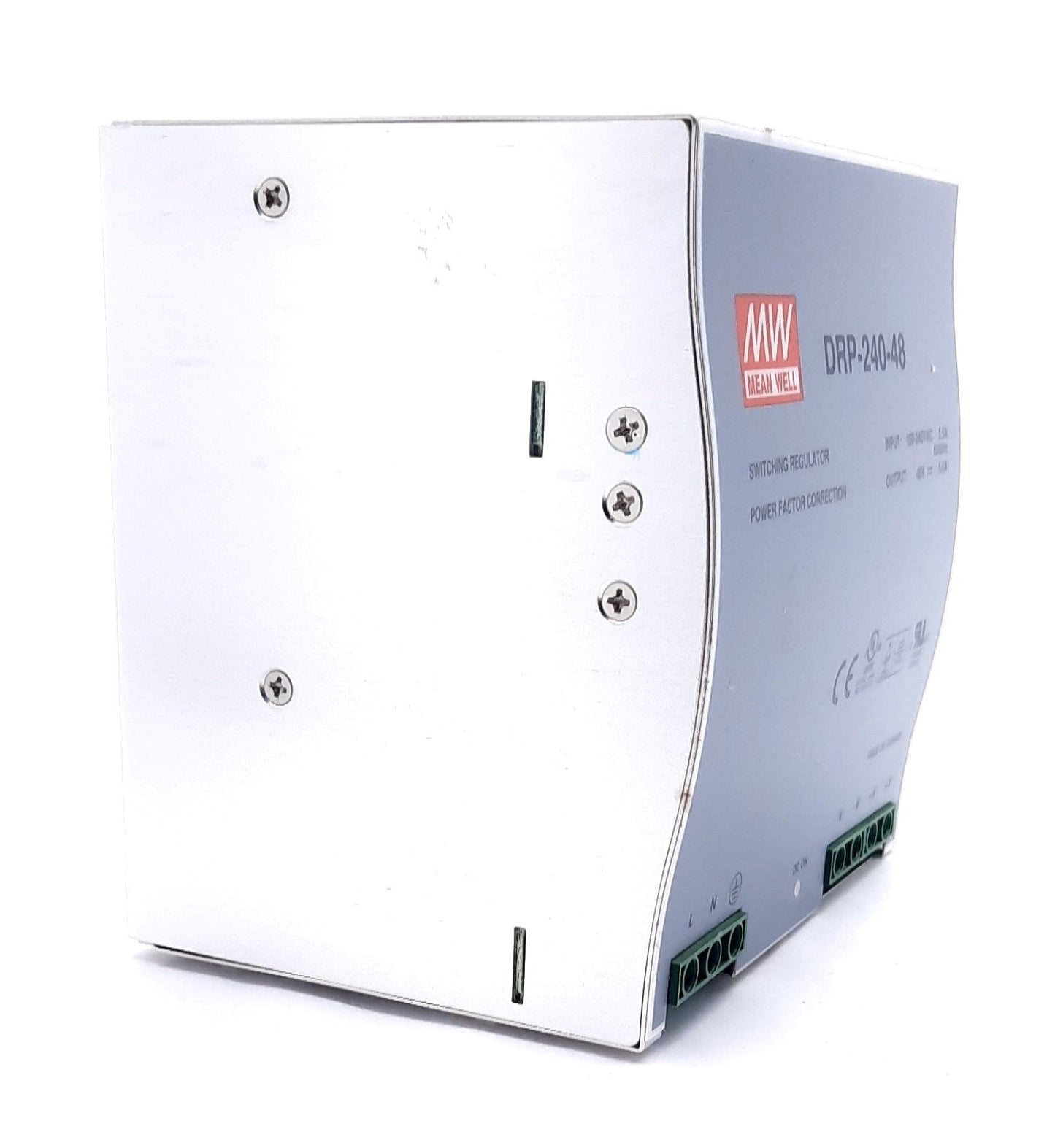 New Mean Well DRP-240-48 Power Supply, 48VDC 5A Output 100-240VAC 3.5A Input