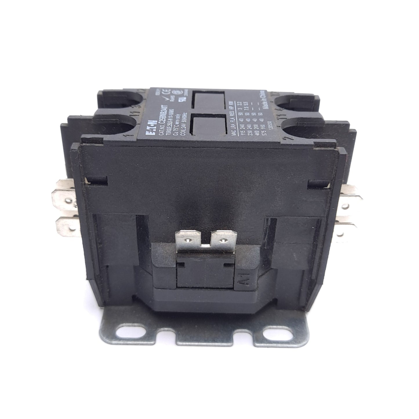 Used Eaton C25BNB240T Definite Purpose Contactor, 2-Pole, 40A, 2 NO, 24VAC Coil