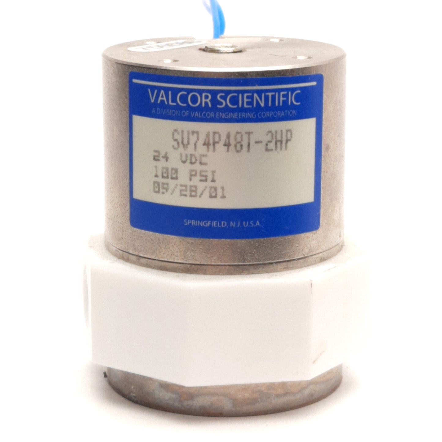Used Valcor Scientific SV7P48T-2HP Diaphragm Valve 28in-Hg to 100Psi 1/8in NPS, 24VDC