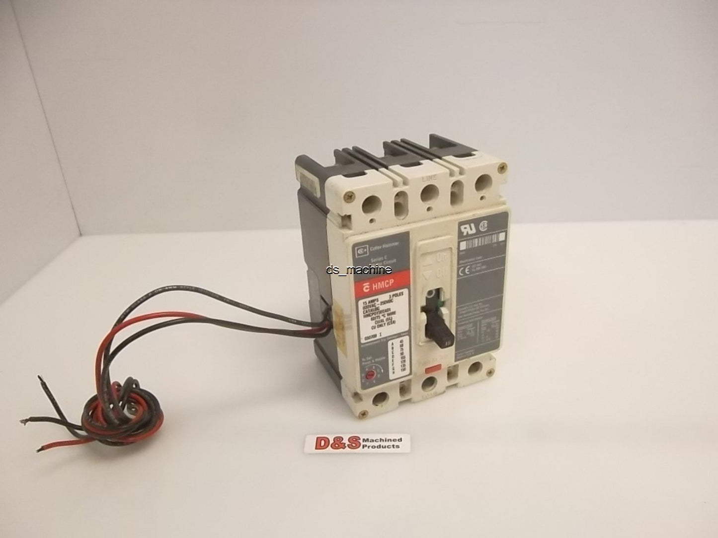 Used CH Cutler-Hammer HMCP015E0A01 Circuit Breaker 15 Amps, 3 Poles, 600VAC-250VDC