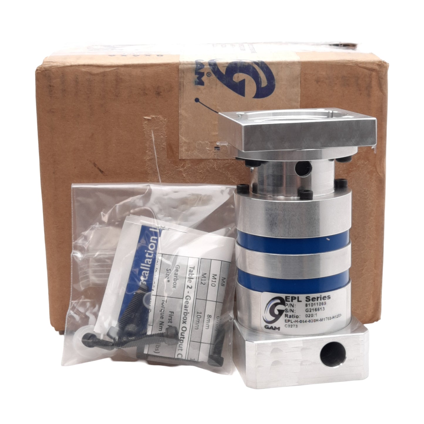 New GAM EPL-H-064-020H Planetary Gearbox, 20:1, ø14 & ø16mm Bores, 70mm Flange