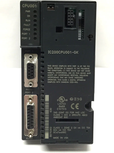 Used GE Fanuc IC200CPU001-GK VersaMax PLC CPU Controller Module RS-232/485 42KB