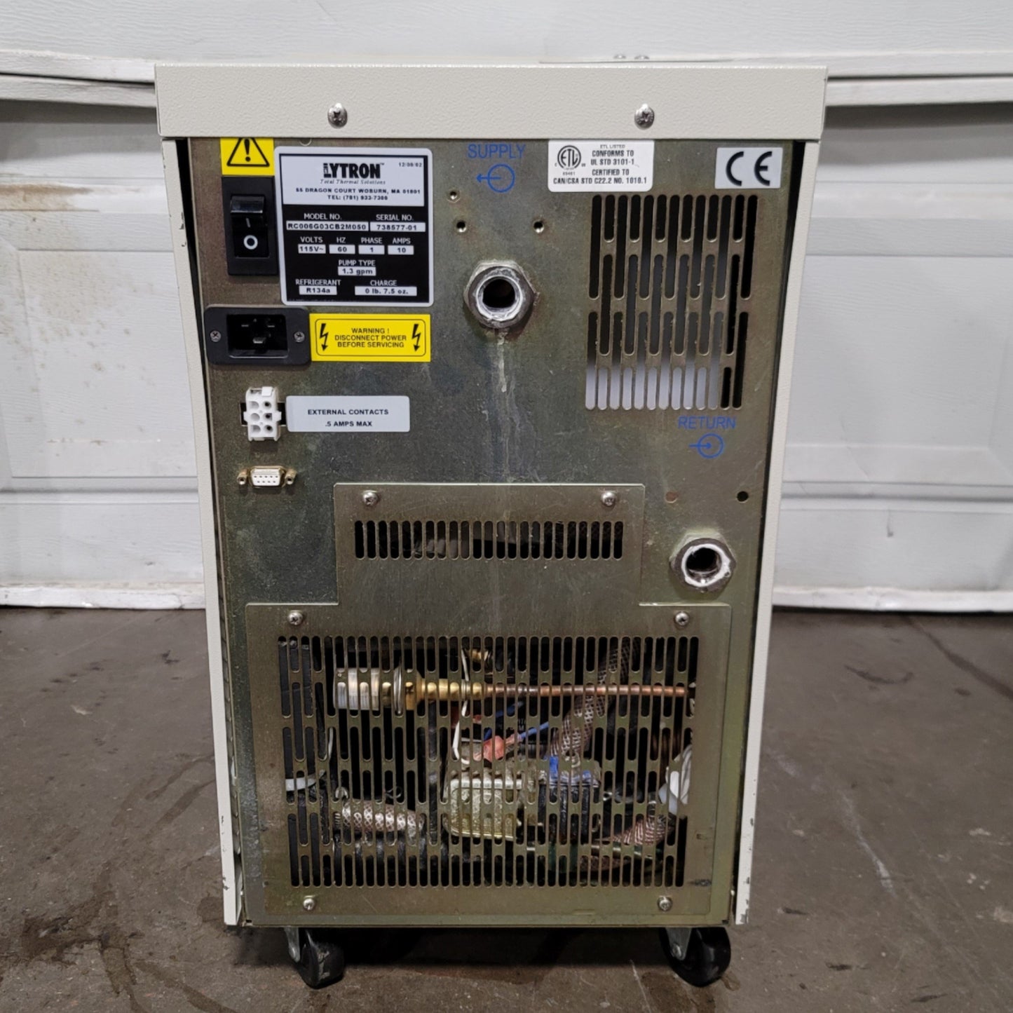 Used Lytron RC006G03CB2M050 Kodiak Recirculating Chiller 825W, 1.3GPM, 115VAC 9.9A