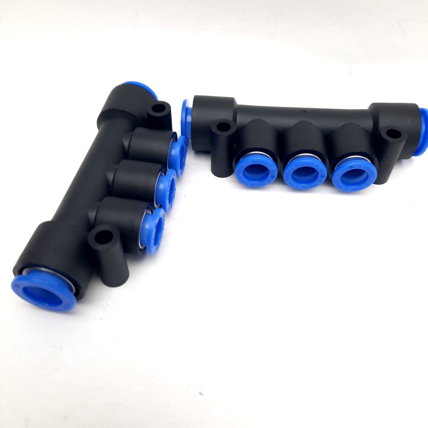 New – Open box Lot of 2 SMC KM13-08-10-3 Fitting Manifold, 8mm Tube OD, to 10mm Port