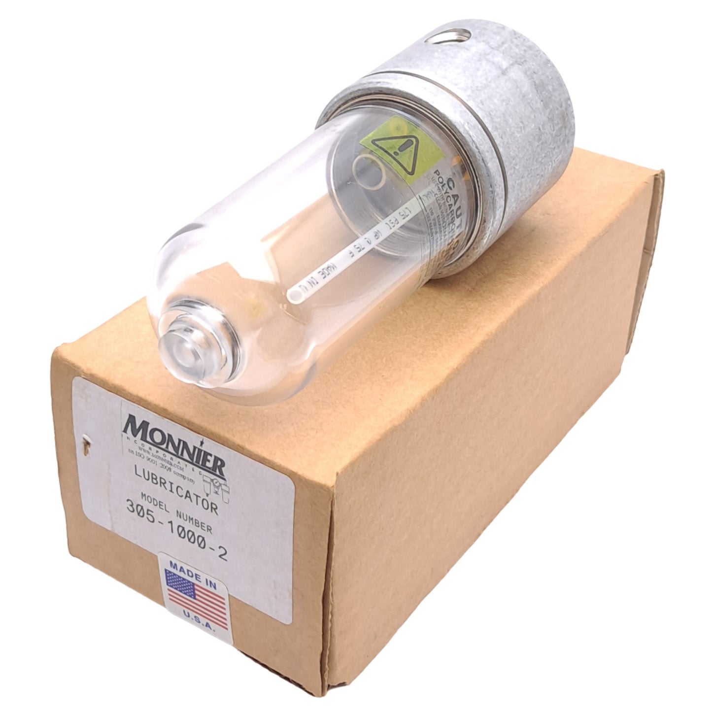 New Monnier 305-1000-2 Lubricator, 1/4in NPT, 150psi Max, Polycarbonate Bowl
