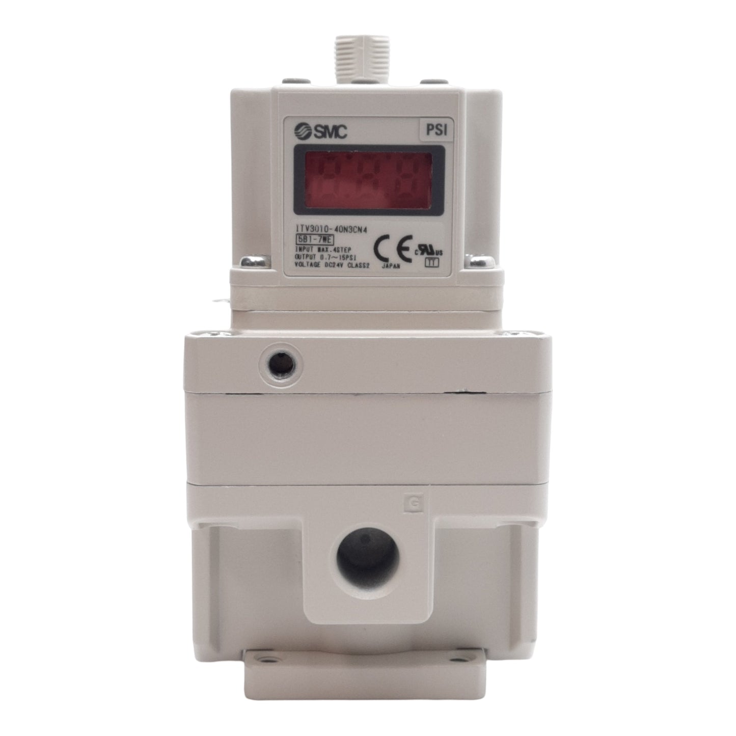 New SMC ITV3010-40N3CN4 Electro-Pneumatic Regulator, 0.7-15PSI, 3/8in NPT, 24VDC
