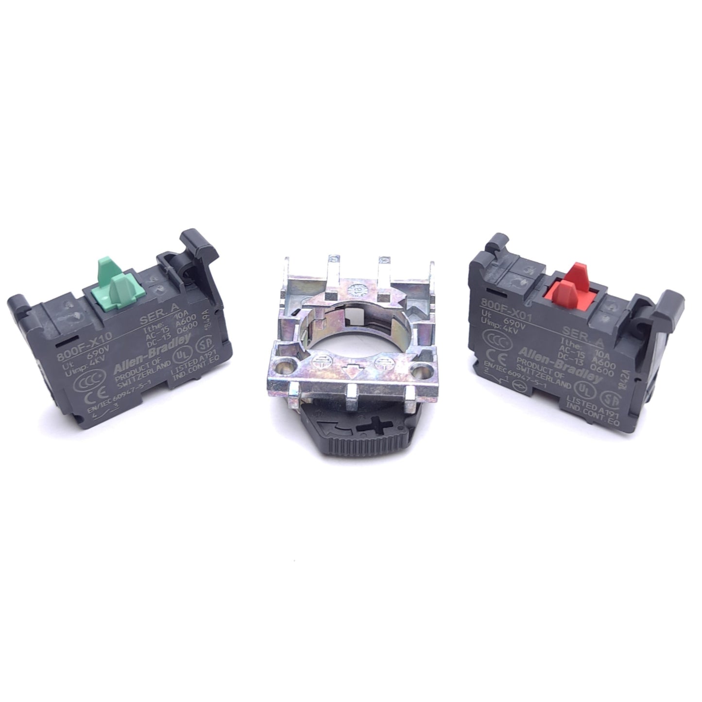 New Allen Bradley 800F-MX11 Contact Cartridge W/ Latch Mount, 1x N.O. 1x N.C.