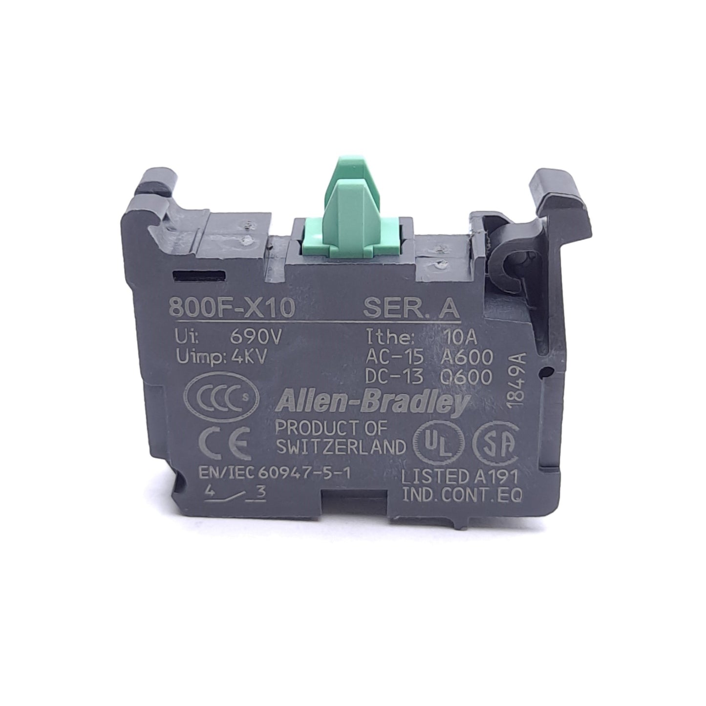New Allen Bradley 800F-MX11 Contact Cartridge W/ Latch Mount, 1x N.O. 1x N.C.