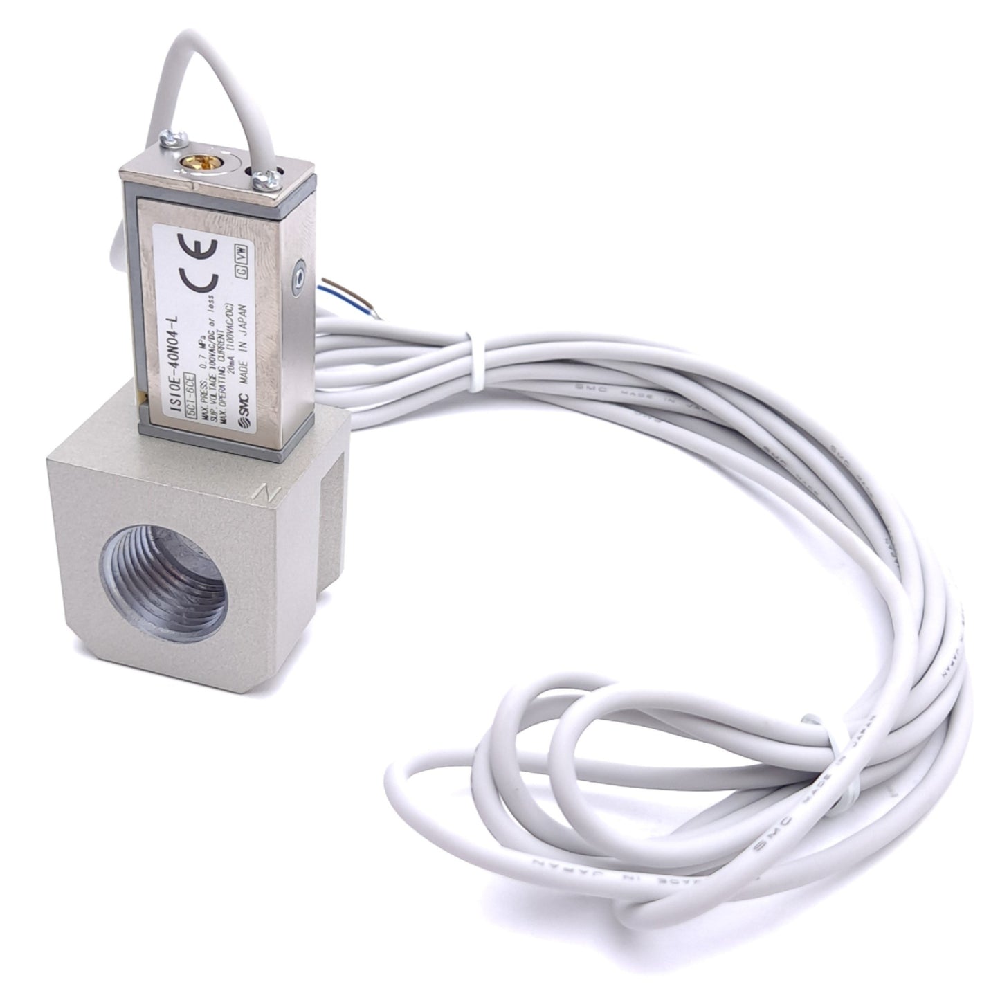 New SMC IS10E-40N04-L Pressure Switch W/ Piping Adapter, 1/4in NPT, 0.7MPa Max