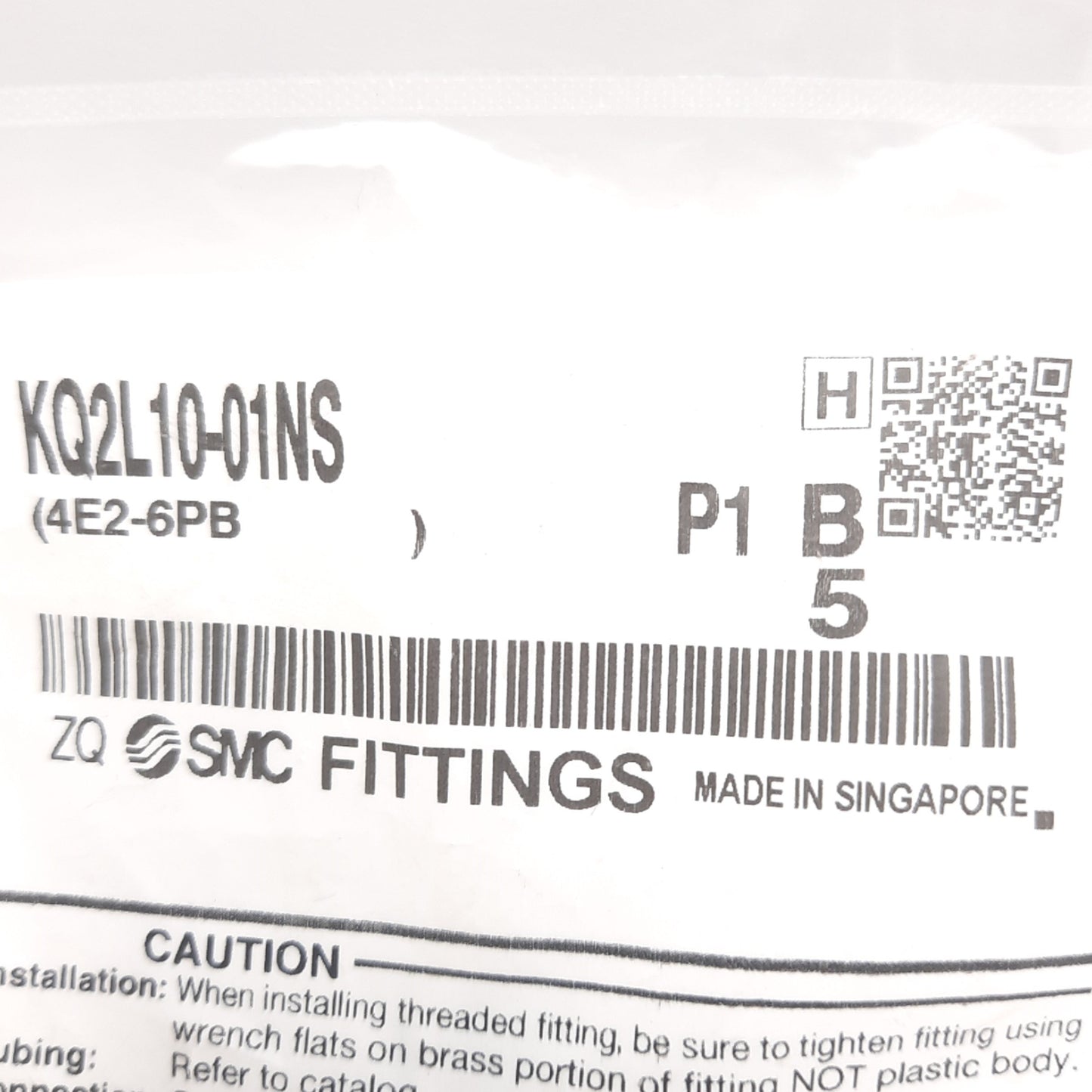 New Lot of 5 SMC KQ2L10-01NS Male Elbow Fitting, 10mm Tube to 1/8in R Thread, 1MPa