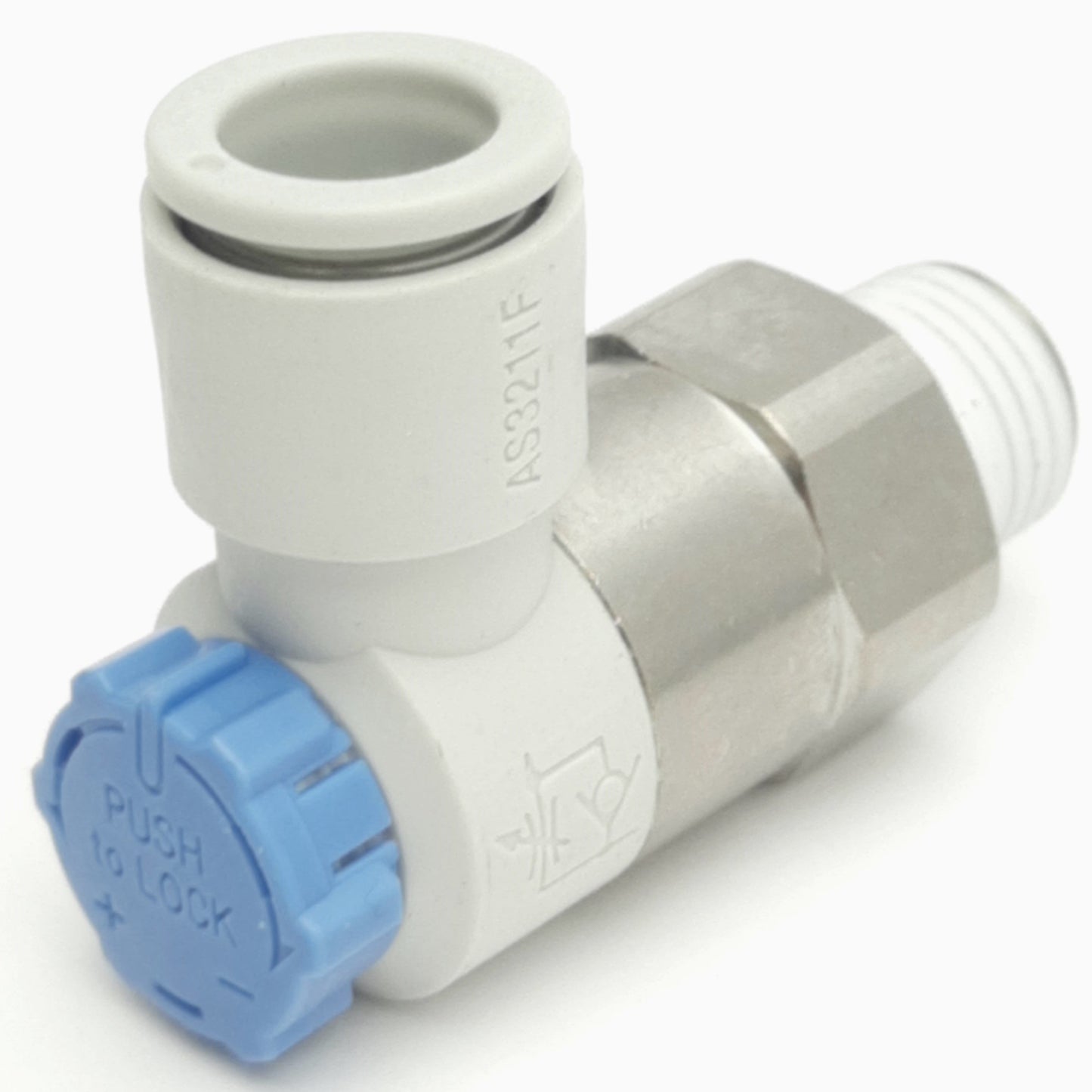 New Lot of 5 SMC AS3211F-02-10SA Elbow Speed Controller, 10mm Tube, 1/4R, 1MPa Max