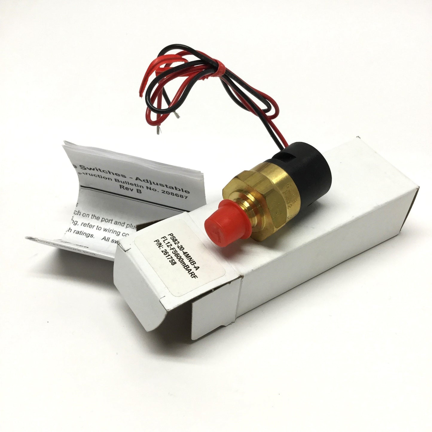 New Gems PS82-20-4MNB-A 261758 Mini Vacuum Switch, 12-28inHg, SPST-NO, 1/4" NPT