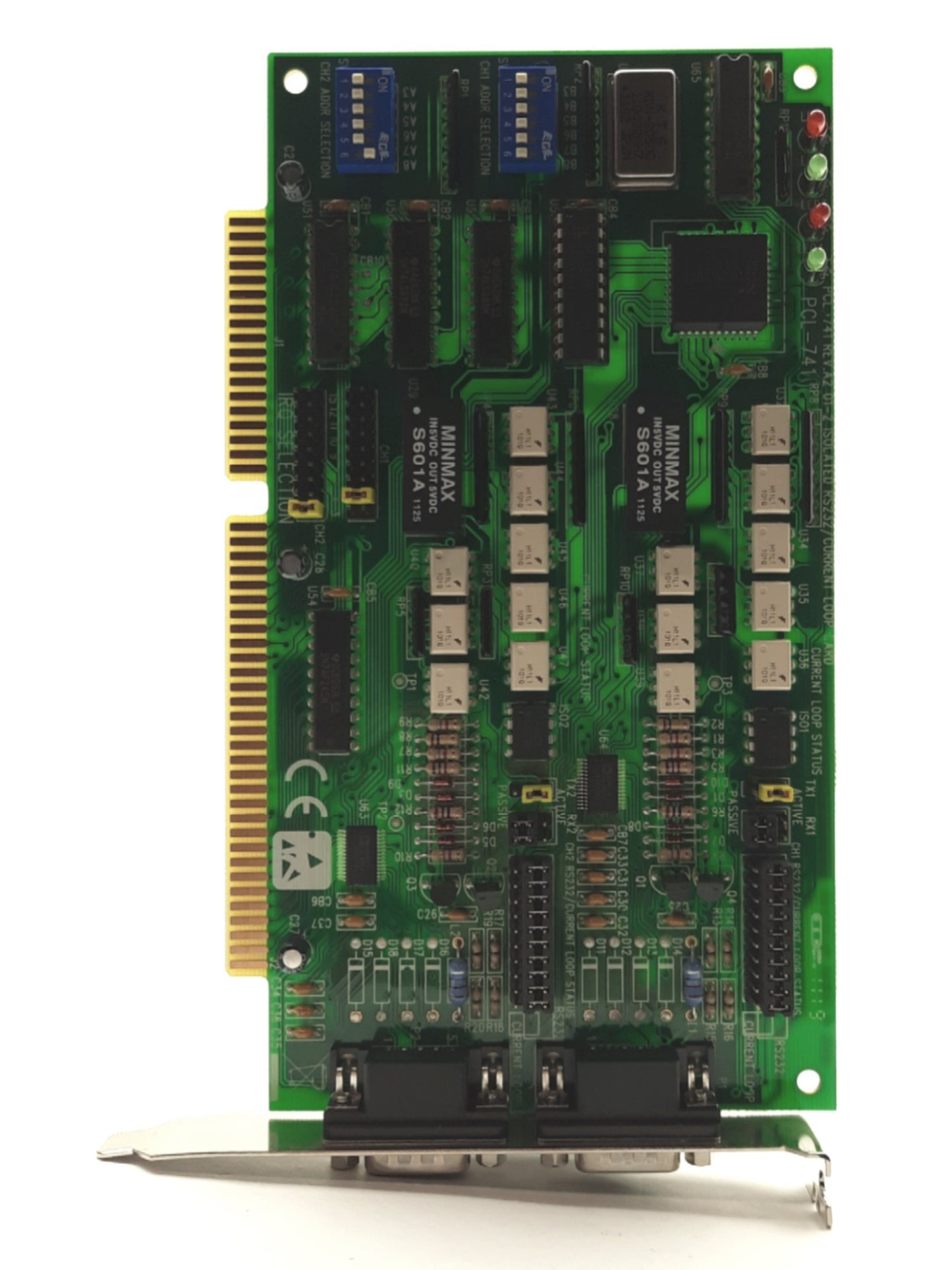Used Advantech PCL-741 Isolated Serial Communication Card ISA 2x RS-232/Current-loop