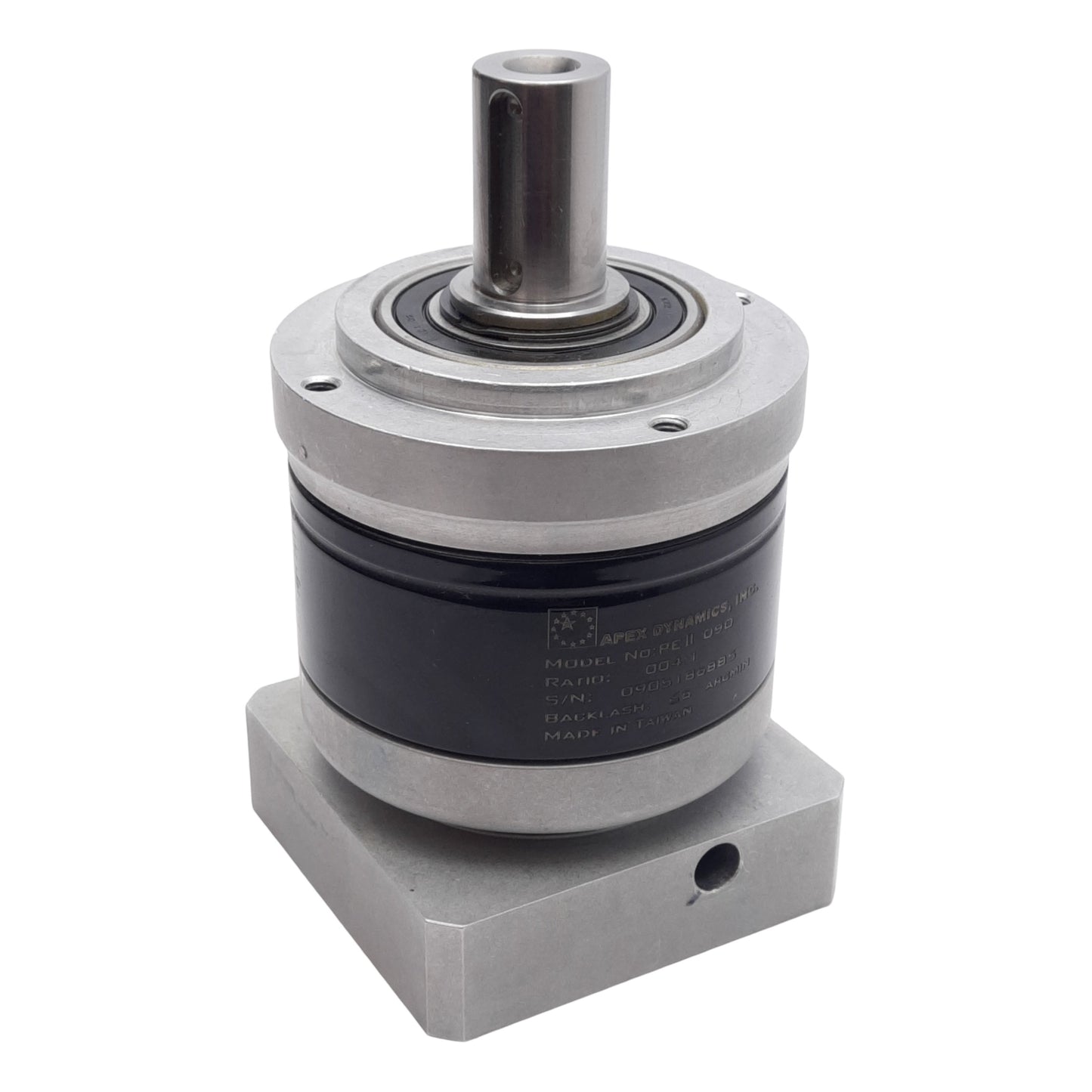 Used Apex Dynamics PEII090-004 Planetary Gearbox 4:1, ø7/8in Shaft, ø1/2in Input