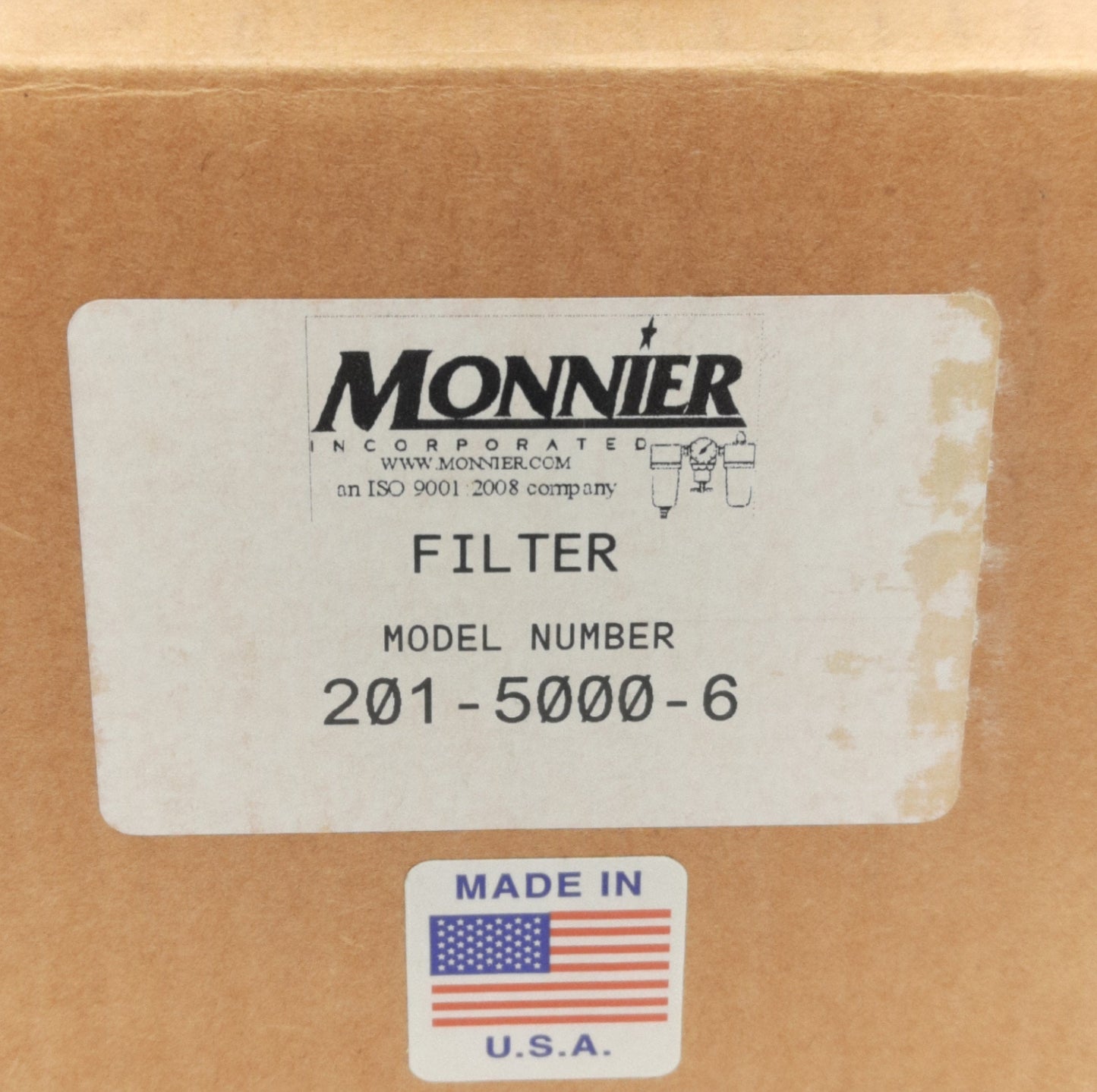 New Monnier 201-5000-6 Pneumatic Filter, 20µm, 150psig Max, 3/4in NPT, 21 Oz Bowl