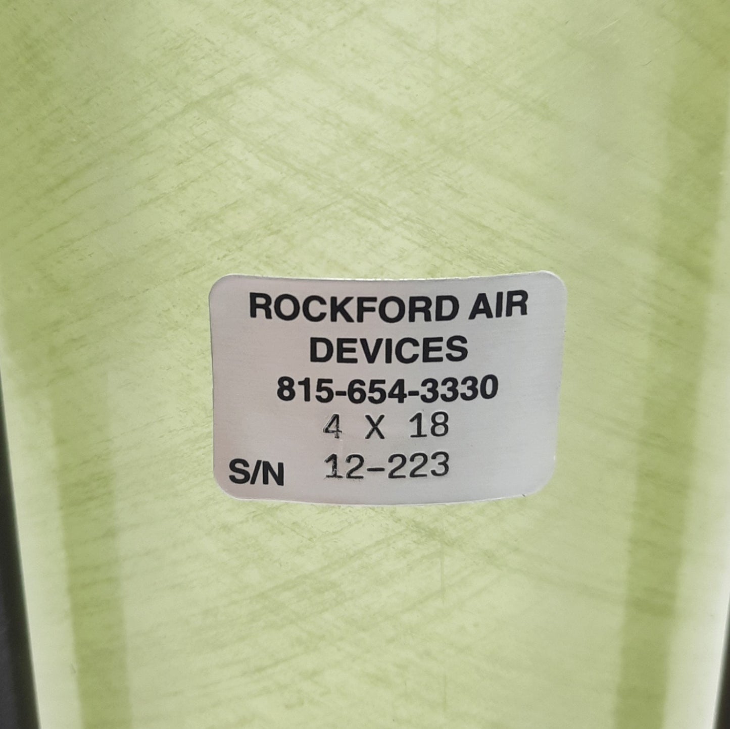 Used Rockford Air Devices AOT-4" x 18" Lightweight Air - Oil Tank, ø4in x 18in Length