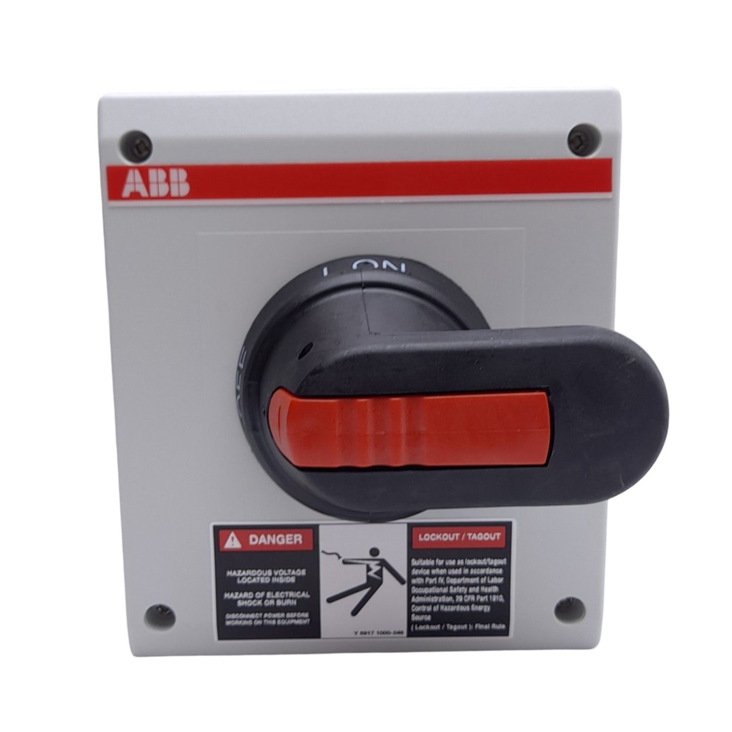 New ABB NF25E-3PB4B Enclosed Disconnect Switch, 3-Pole, 600VAC 25A, Pistol Handle