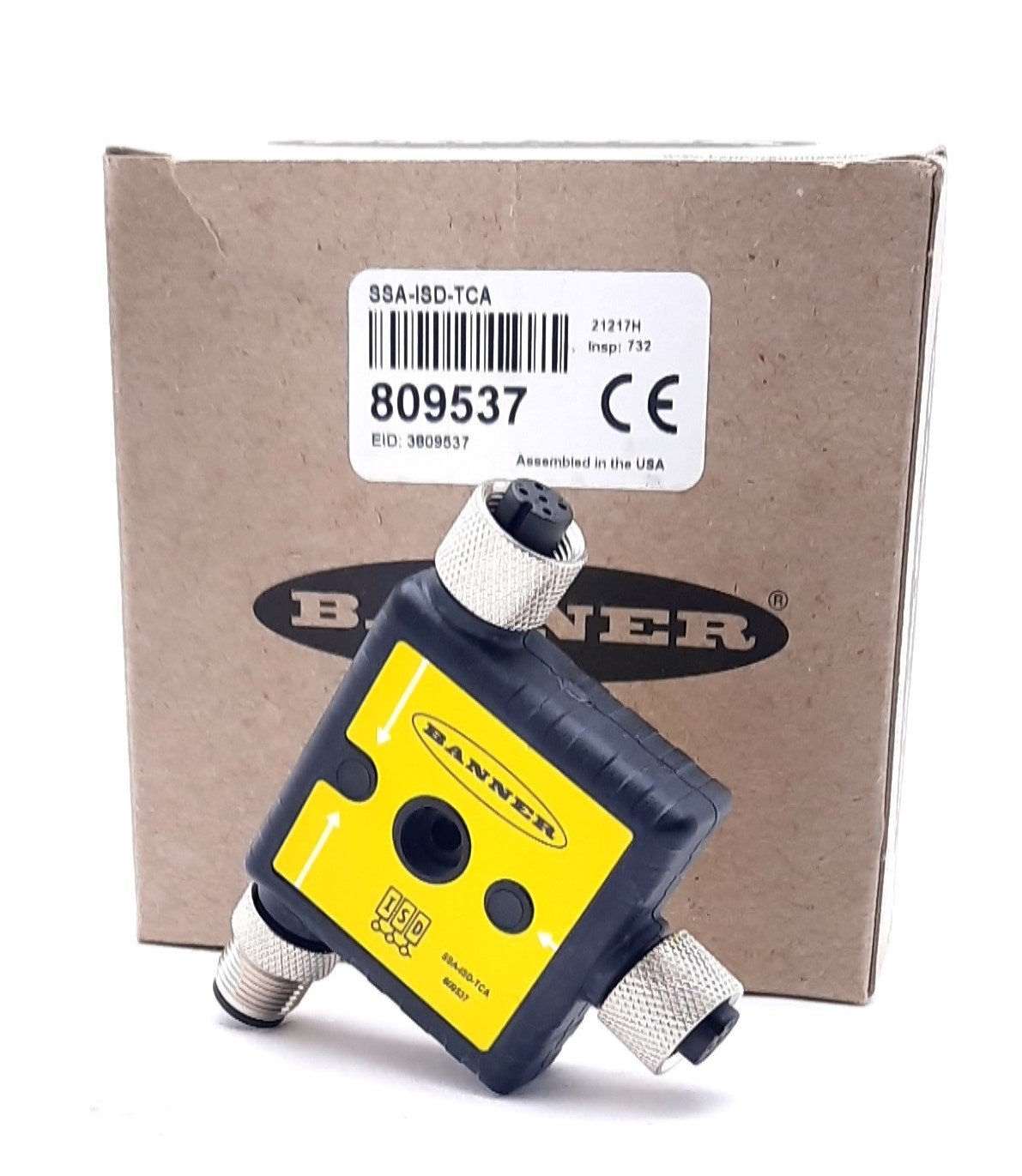 New Banner SSA-ISD-TCA ISD Connect T Adapter, 24VDC @ 30mA, 5 Pin M12, 2 N.C