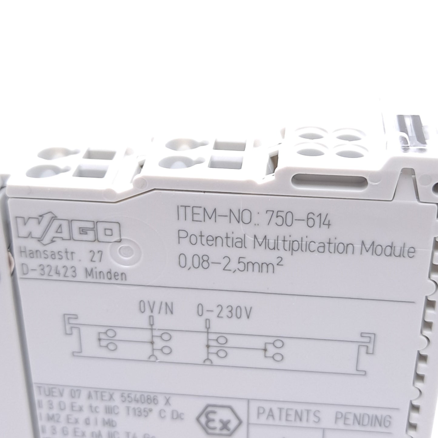 New Wago 750-614 Power Potential Multiplication Distribution Module, 0-230VAC/DC