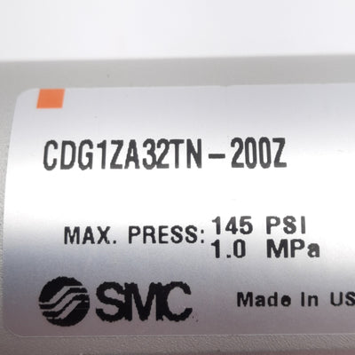 New SMC CDG1ZA32TN-200Z Pneumatic Cylinder, ø32mm Bore, 200mm Stroke, 1.0MPa, NPT1/8