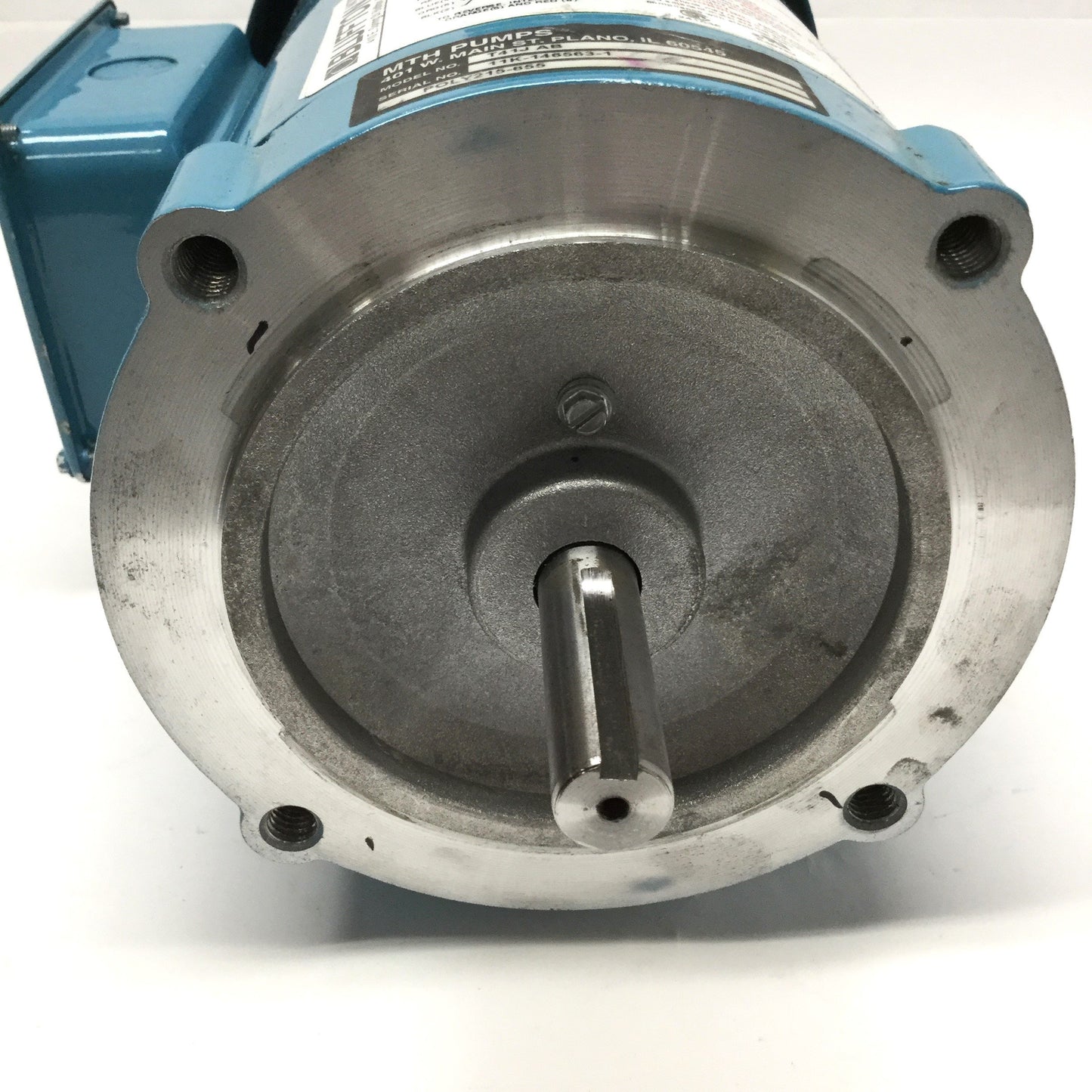 Used Bluffton 1113007406 AC Pump Motor, 115/208-230VAC 1PH, 3450RPM, 1HP, 56C Frame