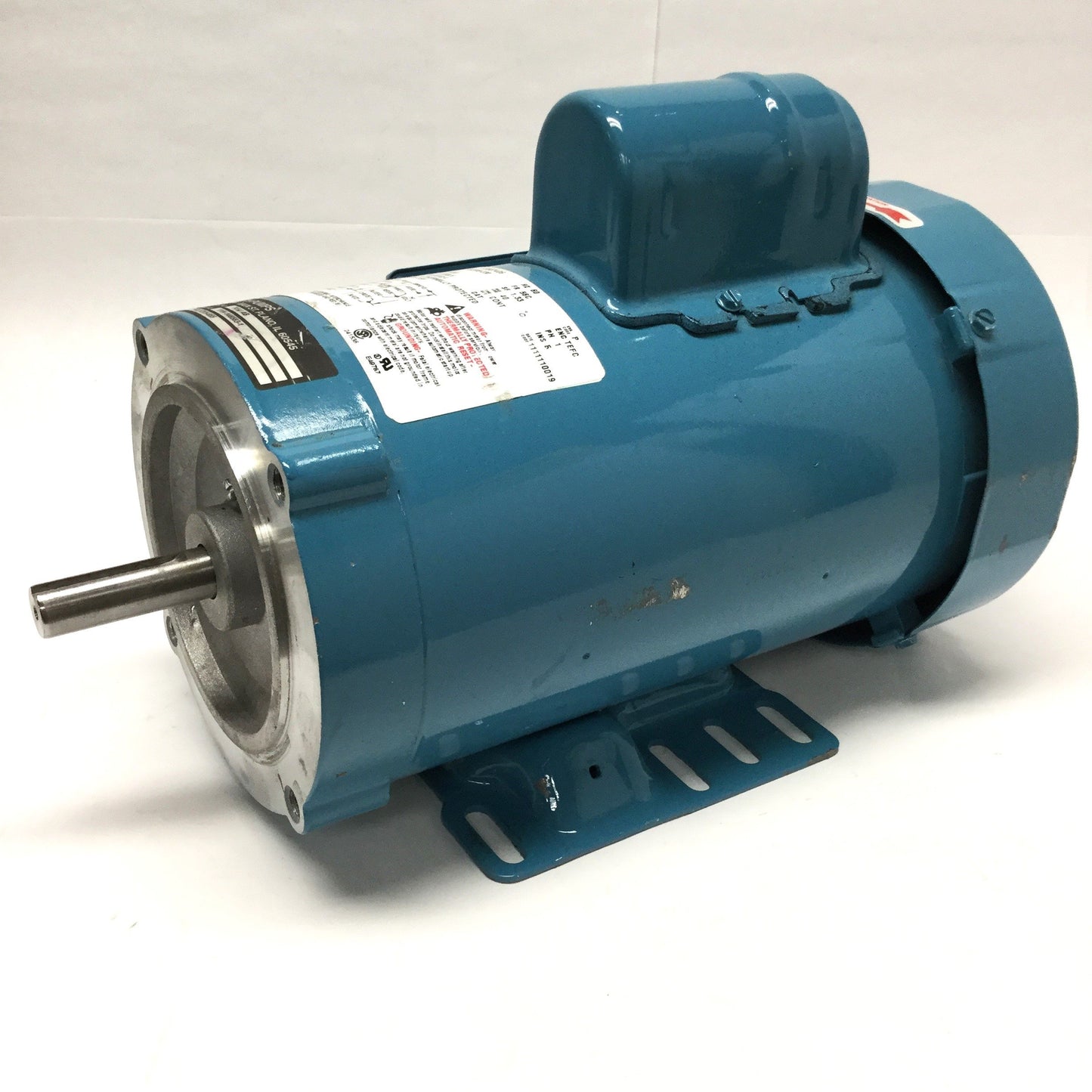 Used Bluffton 1113007406 AC Pump Motor, 115/208-230VAC 1PH, 3450RPM, 1HP, 56C Frame