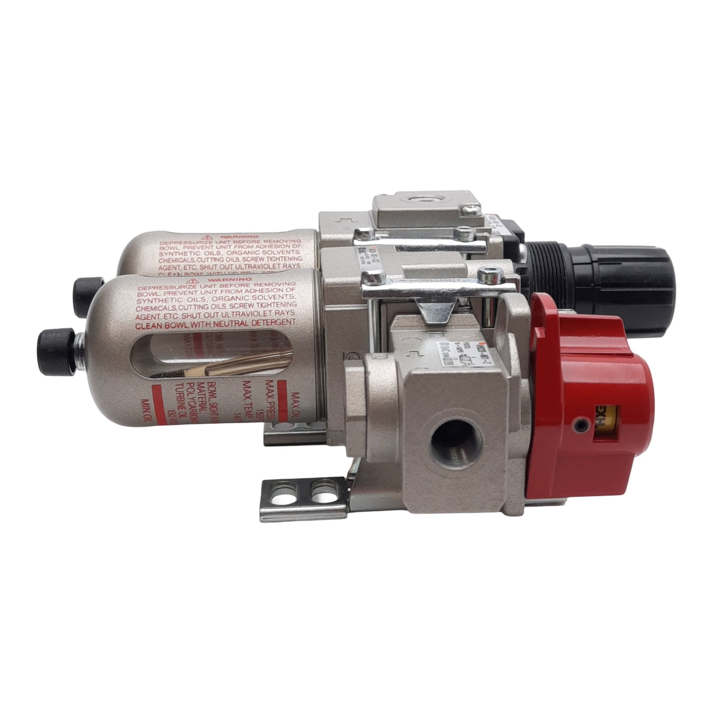 New SMC AC20A-N01G-V-3CZ Filter Regulator + Lubricator 150PSI, 5µm Filter, 1/2in NPT