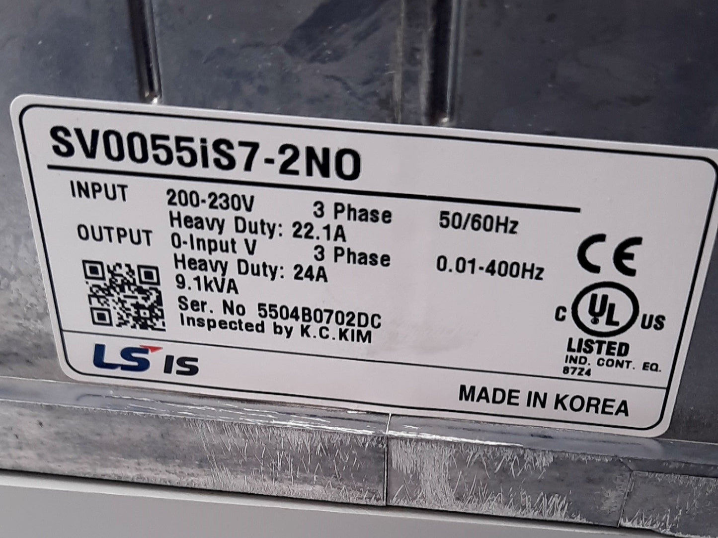 New LS Electric SV0055iS7-2NO Variable Frequency Drive 3 Phase 240VAC 23A 24A 10HP