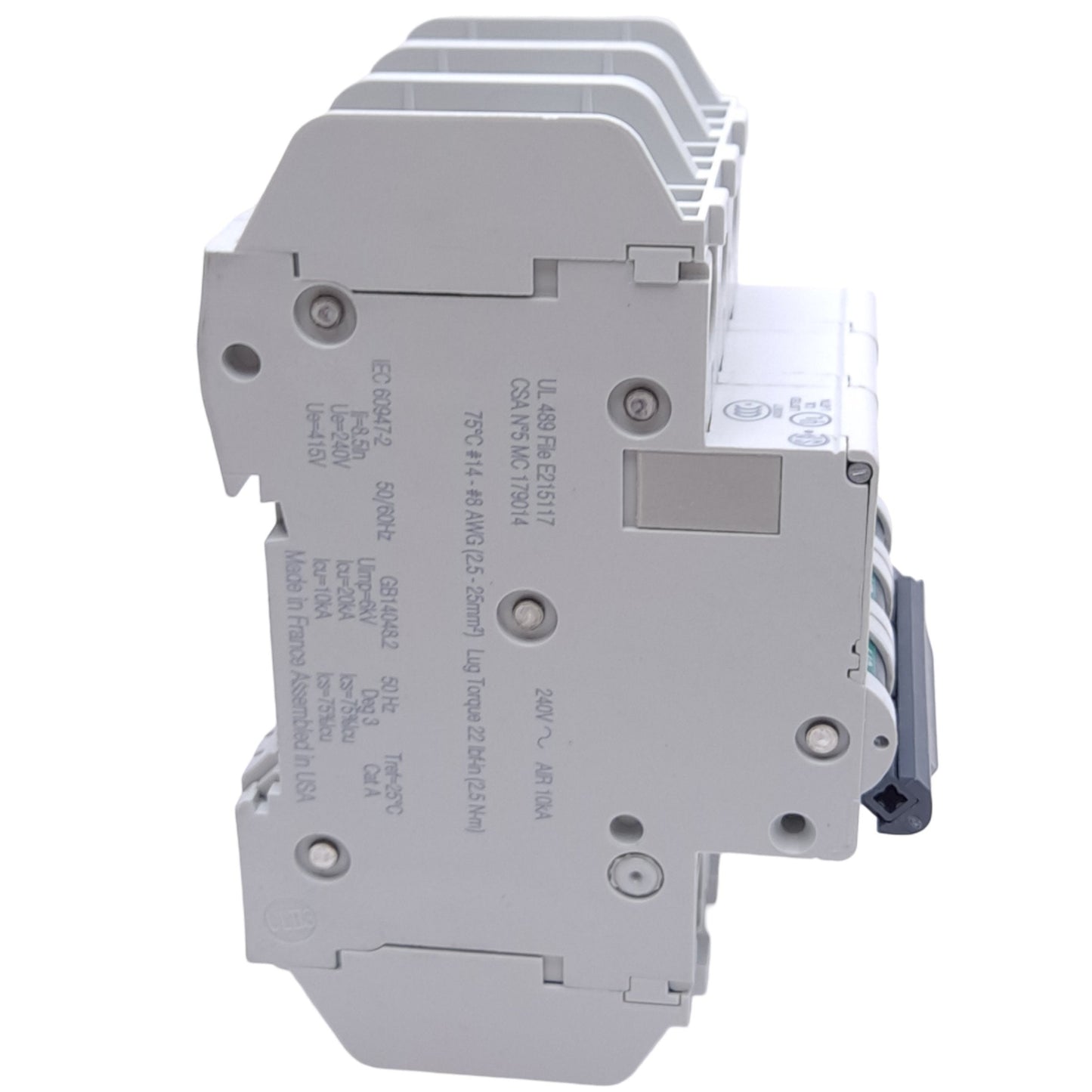 New Schneider Electric 60179 Circuit Breaker, 240VAC 15A, 3-Pole, DIN Rail