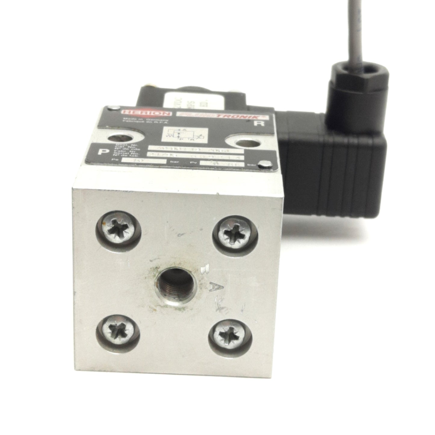 Used Norgren 40-881-19-7053 Herion Solenoid Valve, G1/8 Thread, 0-10bar, 12VDC Coil
