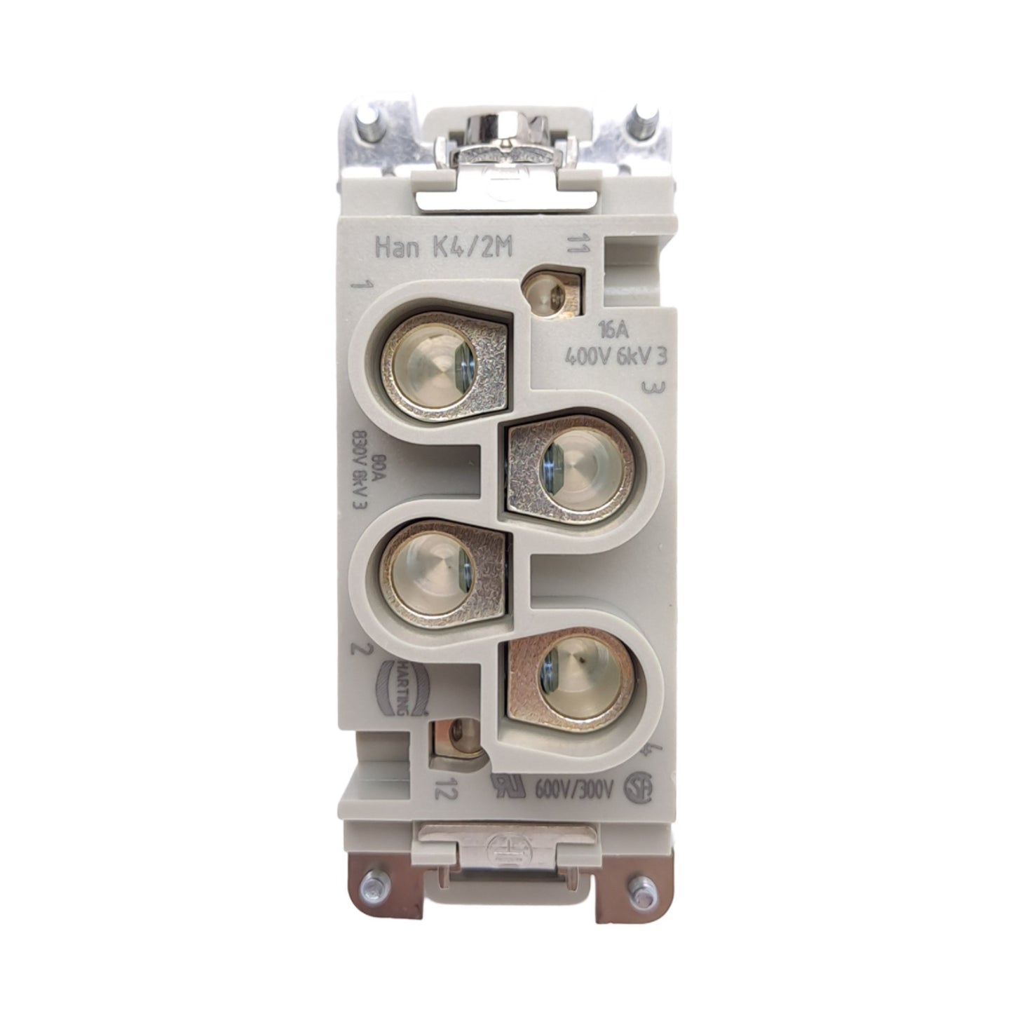 New Harting 09380062601 Han K 4/2 Pin Male Insert, 4 Power Contact, 2 Signal Contact