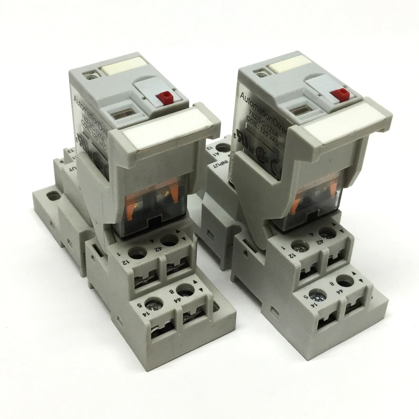 Used Lot of 2 Automation Direct 782-2C-120A Control Relays DPDT, 120VAC Coil w/Socket