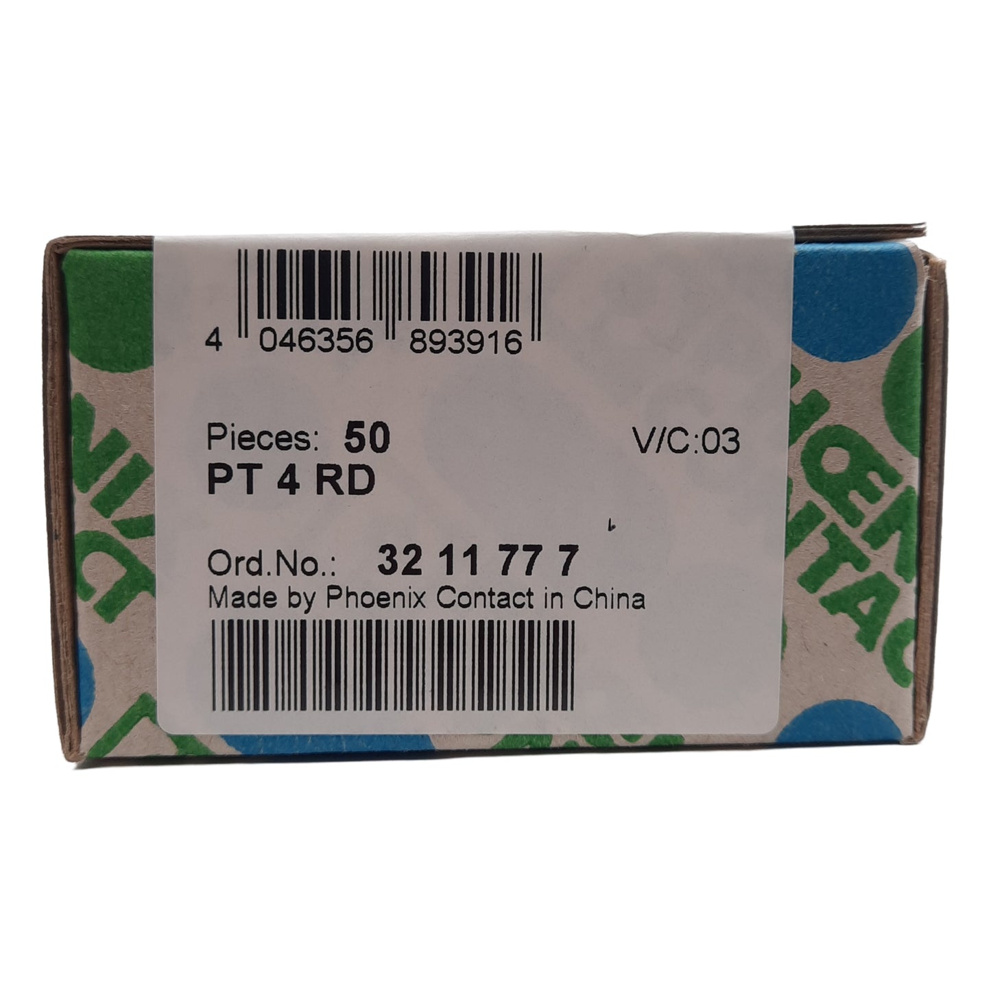 New Lot of 50 Phoenix Contact 3211777 Feedthrough Terminal Block, 600V 30A, DIN Rail